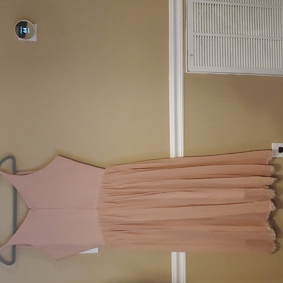 Dress the Population Alicia Midi Dress Blush Pink Size L - Picture 4 of 10